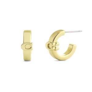 Signature+C+Huggie+Earrings+Gold