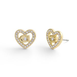 Pave+C+Heart+Stud+Earrings