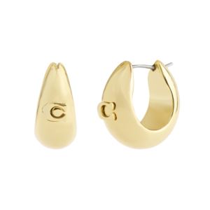 Sculpted+C+Hoop+Earrings+Gold