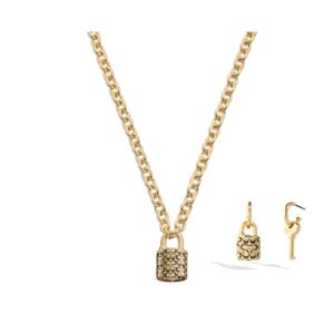 Quilted+C+Padlock+Pendant+%26+Mismatch+Earrings