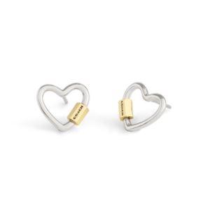 Carabiner+Heart+Stud+Earrings