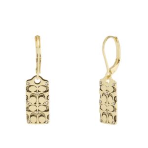 Quilted+C+Drop+Earrings+Gold