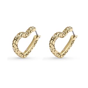 Quilted+C+Heart+Hoop+Earrings