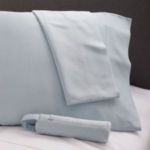 Satin+Standard+Travel+Pillowcase+Pair+Blue