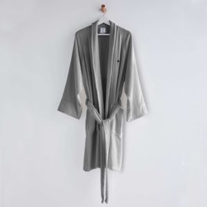 Low+Lint+Terry+Cotton+Bath+Robe+-+Small%2FMedium+Gray
