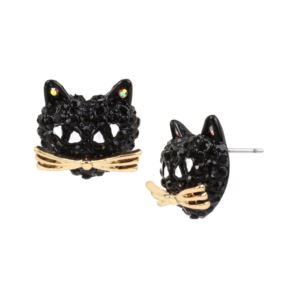 Pave+Black+Cat+Studs
