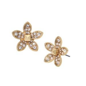 Betseyton+Flower+Stud+Earrings+Gold