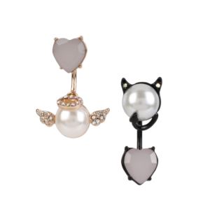 Mismatch+Angel+and+Devil+Pearl+Earrings
