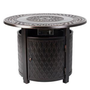 Wagner+Round+Aluminum+LPG+Fire+Pit+Table