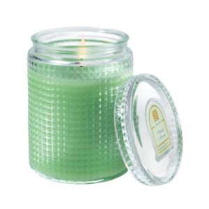 Pistachio+Macaron+Textured+Glass+Candle+with+Lid