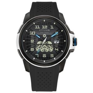 Mens+Imperial+Stormtrooper+EcoDrive+Black+Silicone+Strap+Watch+Black+Dial