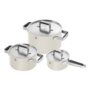 Pure+6pc+Stainless+Steel+Pot+Set+Ivory+White