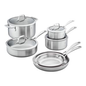 Spirit+10pc+3-Ply+Stainless+Steel+Cookware+Set