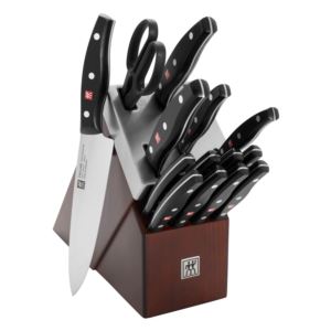 TWIN+Signature+15pc+Self-Sharpening+Knife+Block+Set+Brown+Ash