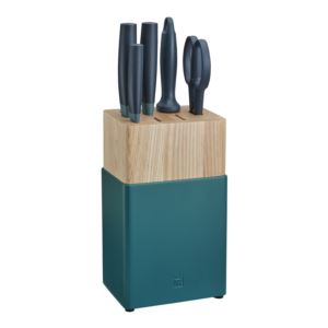 Zwilling+NOW+6pc+Knife+Block+Set+Blueberry+Blue
