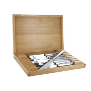 8pc+Stainless+Steel+Steak+Knife+Set+w%2F+Wood+Presentation+Case