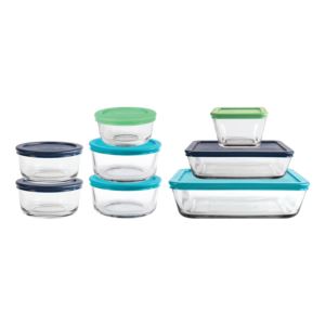 16pc+Glass+Storage+Conainers+w%2F+Snugfit+Lids+Multicolor