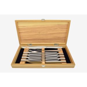 10pc+Mignon+Steak+Knife+Set+in+Olivewood+Presentation+Box