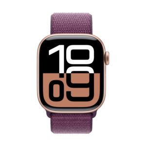 Watch+Series+10+GPS+42mm+Rose+Gold+Aluminum+Case+w%2F+Plum+Sport+Loop