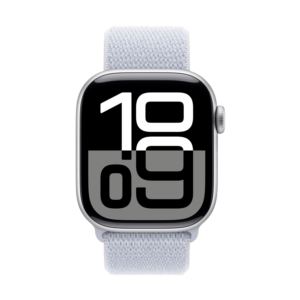 Watch+Series+GPS+mm+Silver+Aluminum+Case+w+Blue+Cloud+Sport+Loop