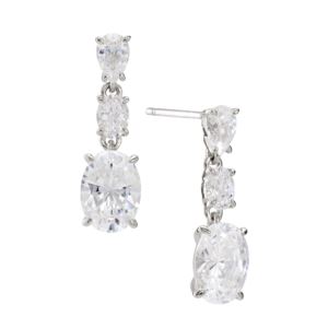 Emilia+Oval+Drop+Earrings+Silver