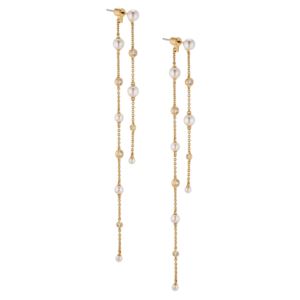 Siren+Pearl+Long+Linear+Earrings