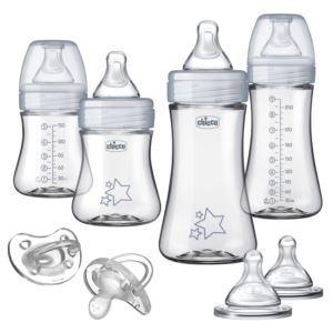 Duo+Newborn+Hybrid+Baby+Bottle+Starter+Gift+Set+ClearGray