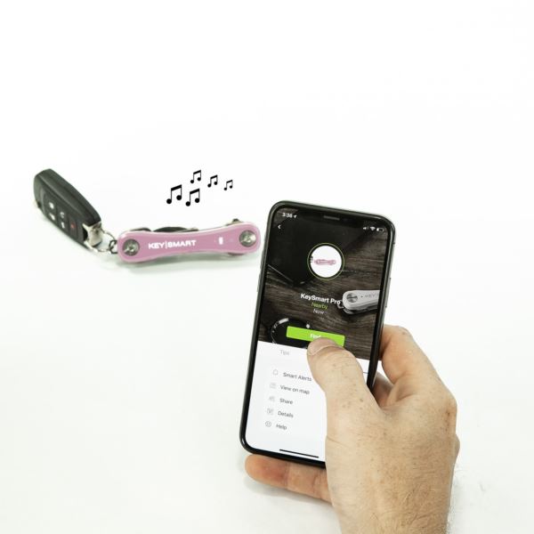 KeySmart Pro - Tile Tracker Smart Key Organizer with Bluetooth Key Finder Technology and Flashlight, Compact Key Holder for Women and Men, Attach Car Key Fob or Mini Tools (up to 10 Keys)