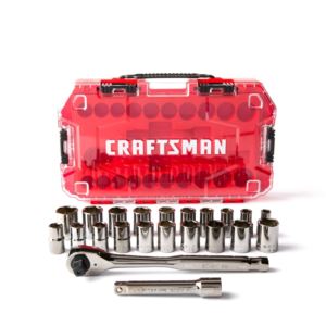 22pc+Gunmetal+Chrome+1%2F2%22+Drive+Mechanics+Tool+Set
