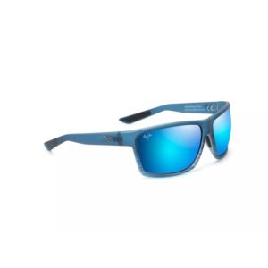 Alenuihaha+Polarized+Sunglasses+Blue+Black+Stripe+Frame+Blue+Hawaii+Lens