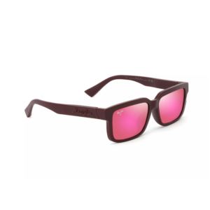 Hiapo+Asian+Fit+Polarized+Sunglasses+Matte+Burgundy+Frame+Maui+Sunrise+Lens