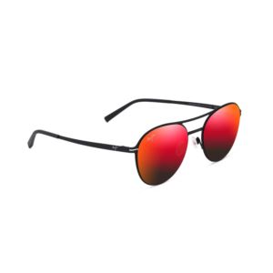 Half+Moon+Polarized+Sunglasses+Matte+Black+Frame+Hawaii+Lava+Lens