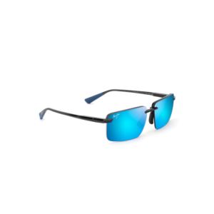 Laulima+Polarized+Sunglasses+Shiny+Dark+Gray+Frame+Blue+Hawaii+Lens