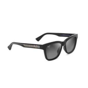 Hanohano+Polarized+Sunglasses+Shiny+Black+Frame+Neutral+Gray+Lens