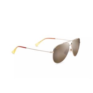 Hauoli+Polarized+Sunglasses+Shiny+Light+Gold+Frame+HCL+Bronze+Lens