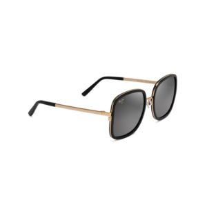 Pua+Polarized+Sunglasses+Black+Gold+Frame+Neutral+Gray+Lens