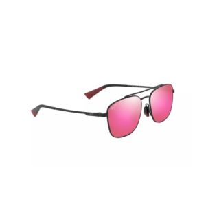 Piwai+Asian+Fit+Polarized+Sunglasses+Matte+Black+Frame+MAUI+Sunrise+Lens