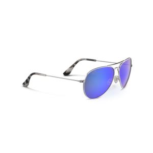 Mavericks+Polarized+Sunglasses+Silver+Frame+Blue+Hawaii+Lens