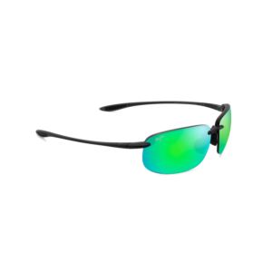Hookipa+XL+Polarized+Sunglasses+Translucent+Matte+Gray+Frame+MAUIGreen+Lens