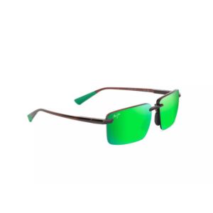 Laulima+Asian+Fit+Polarized+Sunglasses+Shiny+Brown+Frame+MAUIGreen+Lens