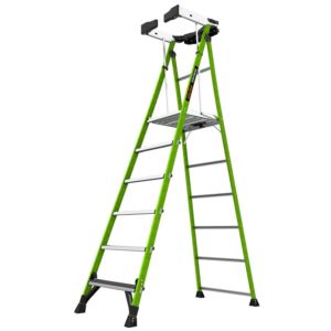 FORTRESS+6ft+Fiberglass+Platform+Ladder+w%2F+Wraparound+%26+Ground+Cue