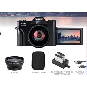 48MP+Point+and+Shoot+Ultra+4K+HD+Digital+Camera+Black