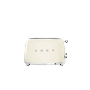 SMEG+s+Retro+Style+Aesthetic+Slice+Toaster+Cream