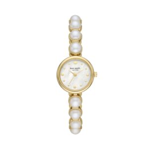 Ladies%27+Monroe+Pearl+Beaded+Bracelet+Watch+White+Mother-of-Pearl+Dial