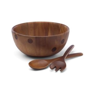 Deco+Dot+Salad+Bowl+w%2F+Servers
