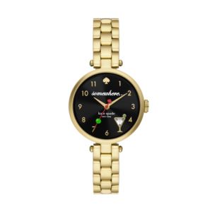 Ladies%27+Holland+Gold-Tone+Stainless+Steel+Watch+Black+Somewhere+Dial