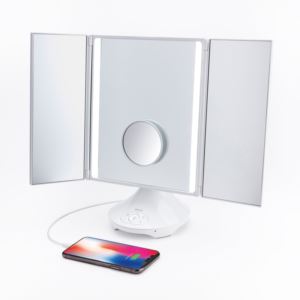 Reflect+Trifold+Vanity+Mirror+w%2F+BT+Speaker+%26+USB+Charging