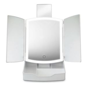 Portable+TriFold+LED+Vanity+Mirror+w+Storage+Tray