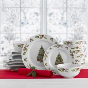 Christmas+Day+24pc+Porcelain+Dinnerware+Set