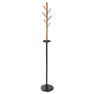 Freestanding+Coat+Rack+w%2F+Tree+Design+%26+Accessory+Tray+Black%2FBrown